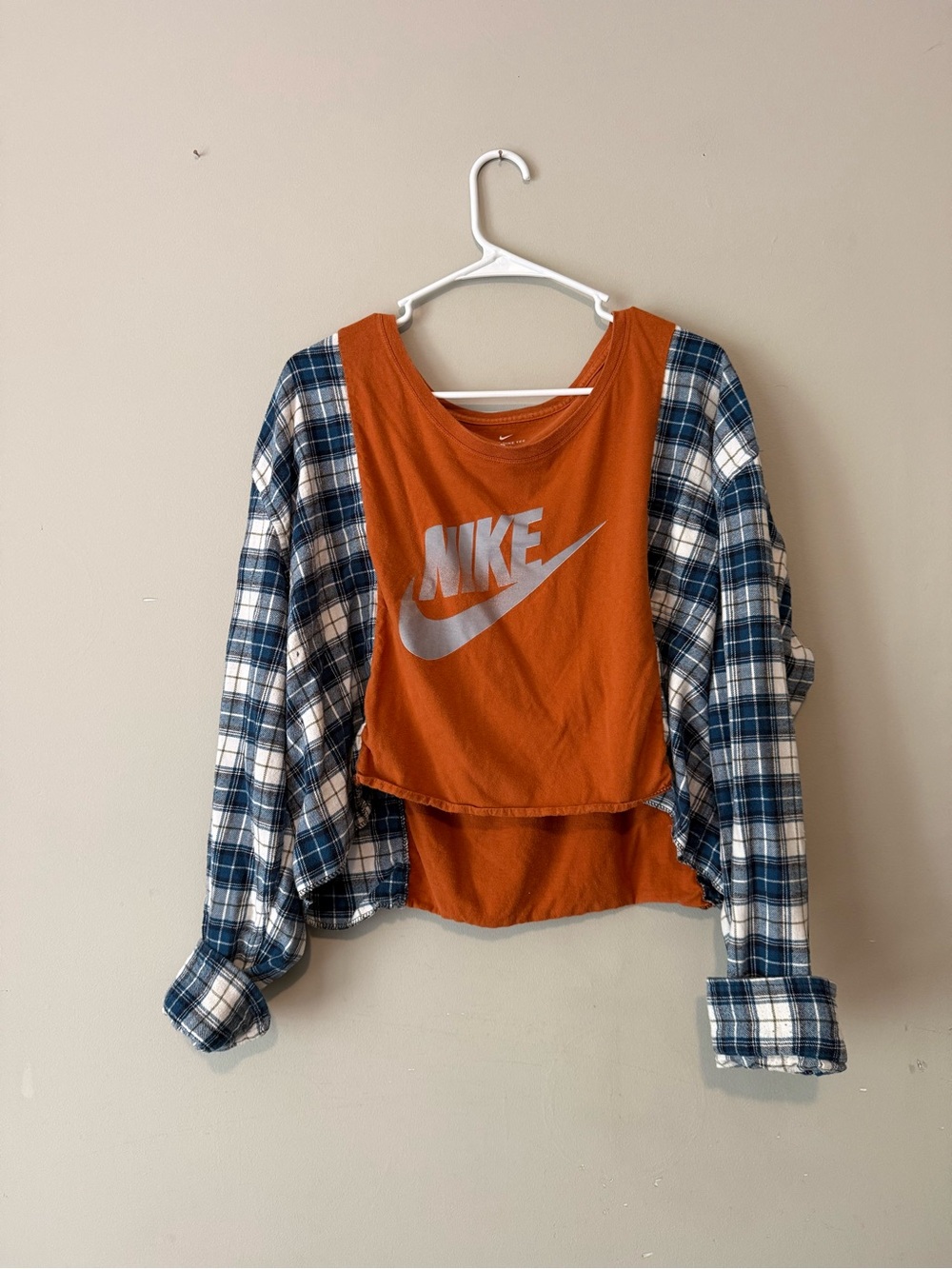 Upcycled Flannel Nike Womens Shirt